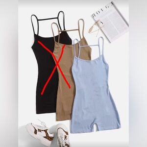 Ribbed Romper in Blue